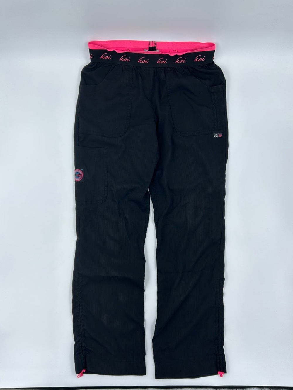 koi lite Black Cargo Men’s Pants with Pink Waistband S